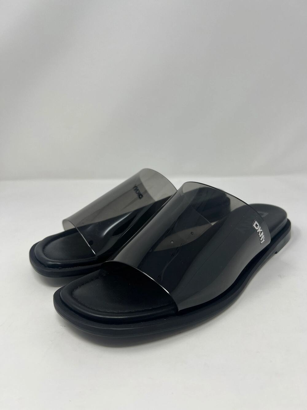 DKNY Women's 7 Cataline Black Tinted Strap Slide Sandals